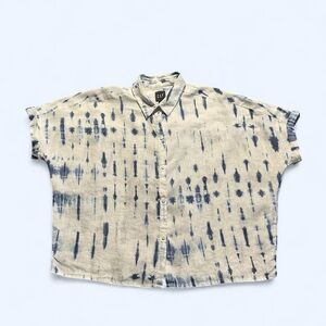 Linen 100% Gap oversized tie dye blouse small